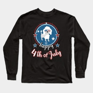 Happy 4Th of July Cute Poodle Dog Long Sleeve T-Shirt